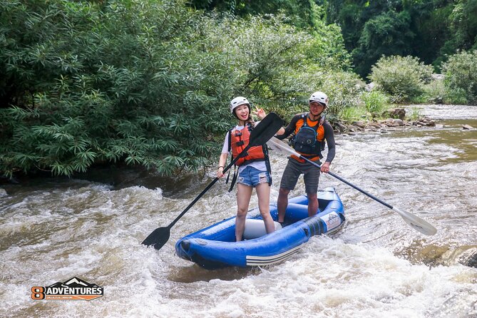 10KM Inflatable Kayaking and 3HR Trekking Adventure - Lunch at camp: fried chicken, rice, and salad, plus a reset before the river