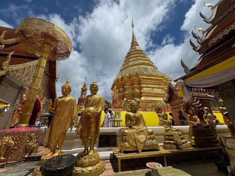 Chiang Mai: Elephant Sanctuary, Monk Trail & Doi Suthep Tour - Wat Phra That Doi Suthep: gold pagoda views and proper temple etiquette