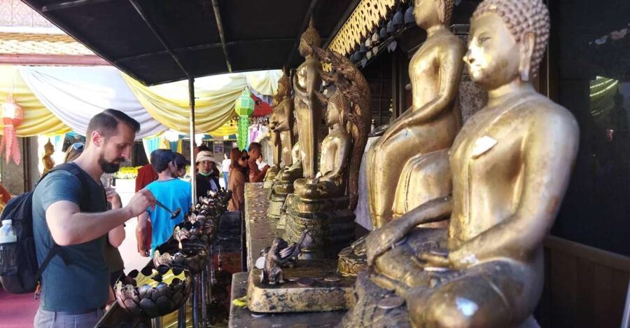 Chiang Mai: Wat Pha Lat & Wat Phra That Doi Suthep Tour - Wat Pha Lat: Thai and Burmese temple details in the jungle