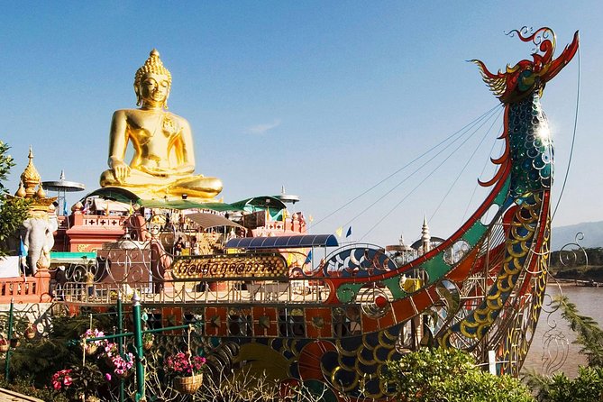Chiang Rai Day Tour from Chiang Mai + The Long Neck Hill Tribe With Boat - Wat Rong Suea Ten Blue Temple: modern scale, vivid color