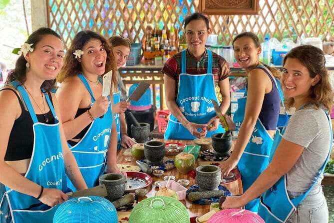 Half Day Chiang Mai Cooking Class and Market Taste Tour - Coconut Shell meeting point, pickup within 5 km, and how the 3 hours work