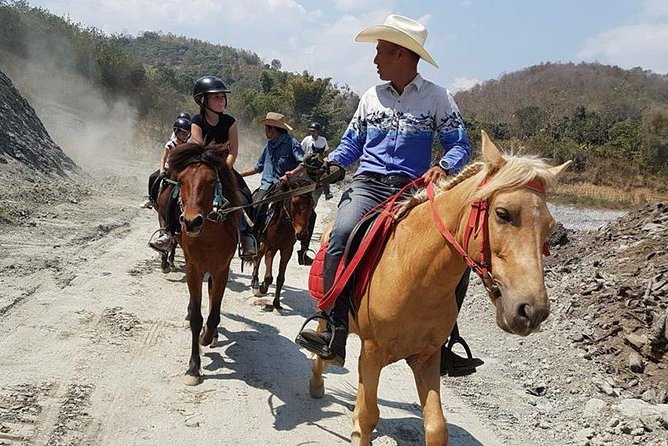 Horse Lesson+Riding+Wat Tonkwen wooden temple.Chiangmai - Riding through hills and the Thai jungle feel