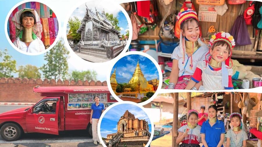 Long Neck Village, Silver Temple & Chiang Mai Top Sites - Entering Wat Chedi Luang, the Great Stupa Temple