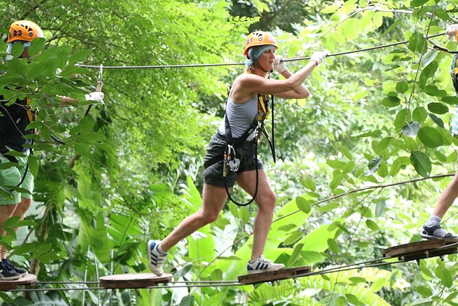 Phoenix Adventure Park Zipline, High Rope Course In Chiang Mai - The Obstacles: Zipline-Style Lines, Cable Swings, Bridges, Walls, and More